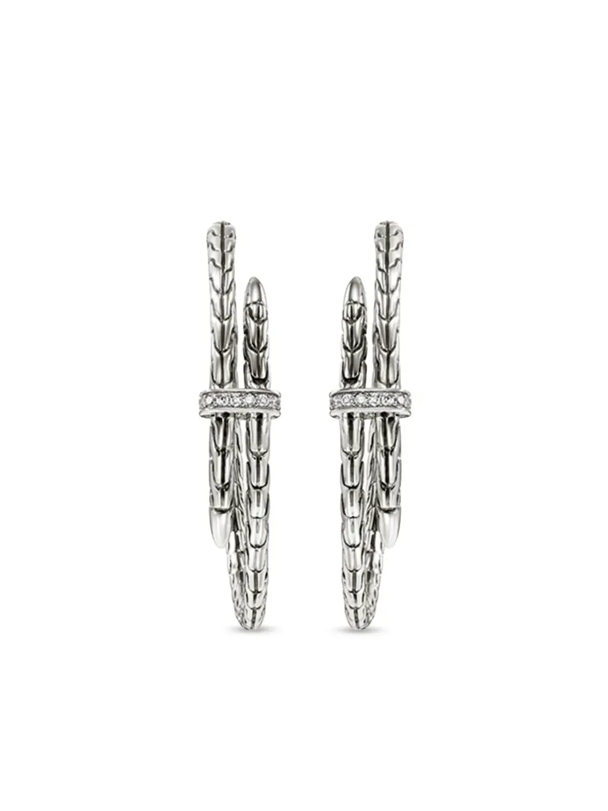 John Hardy スピア ダイヤモンド フープピアス - 画像1