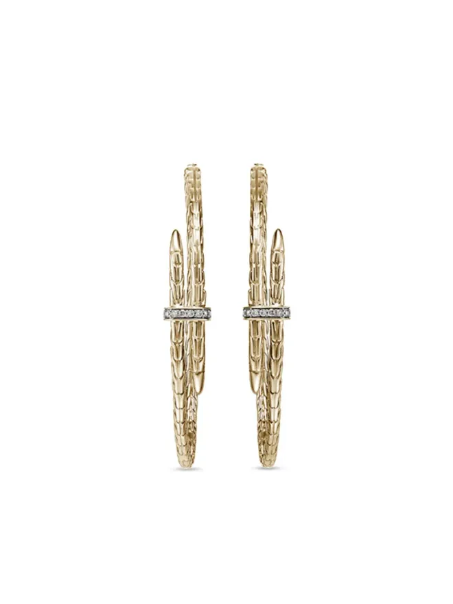 John Hardy John Hardy 14Kゴールド大型スピアダイヤモンドフープイヤリングの商品画像