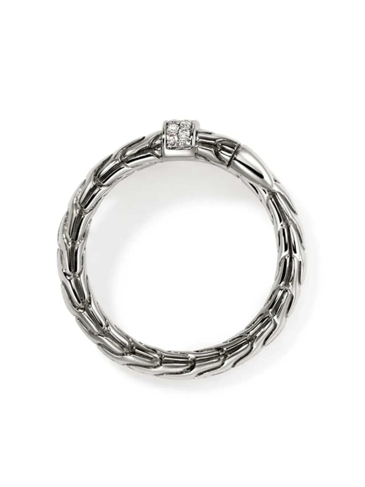 John Hardy スターリングシルバー ダイヤモンド スピア リング - 画像4