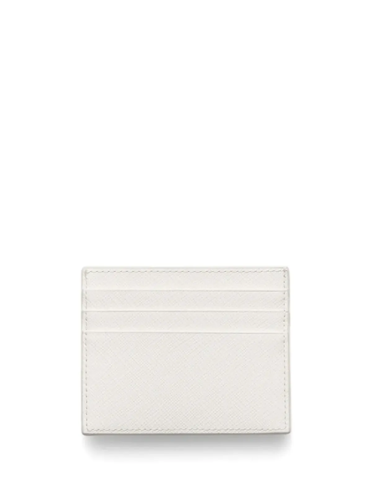 Prada トライアングルロゴ レザー カードホルダー ホワイト - 画像2
