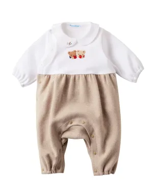 familiar テディーアップリケ コットン ロンパース - サムネイル1