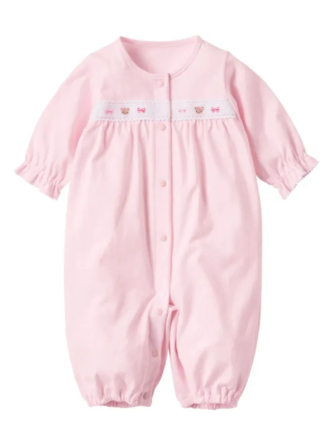 familiar familiar レース装飾付きコットンロンパース - ピンクの商品画像