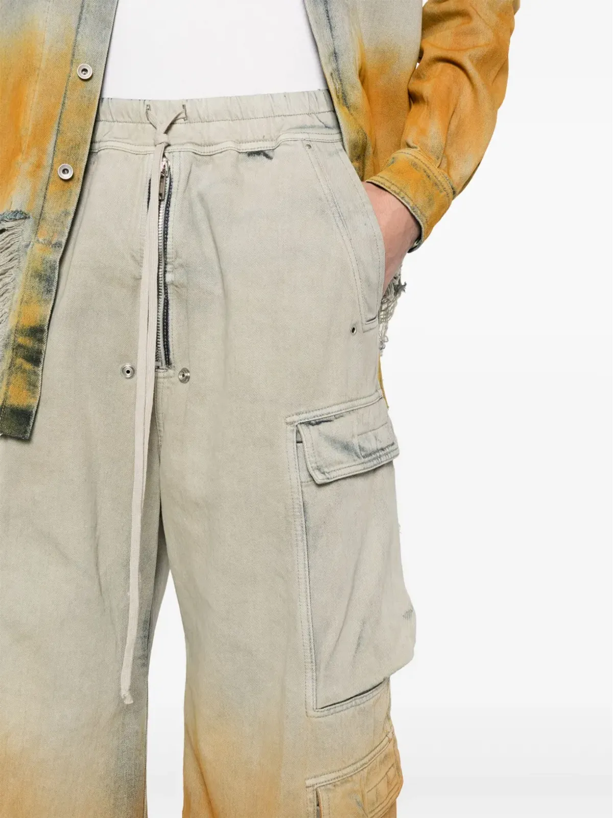Rick Owens DRKSHDW ダブルカーゴ ジャンボ ベラス ワイドレッグ ジーンズ - ブルー - 画像5