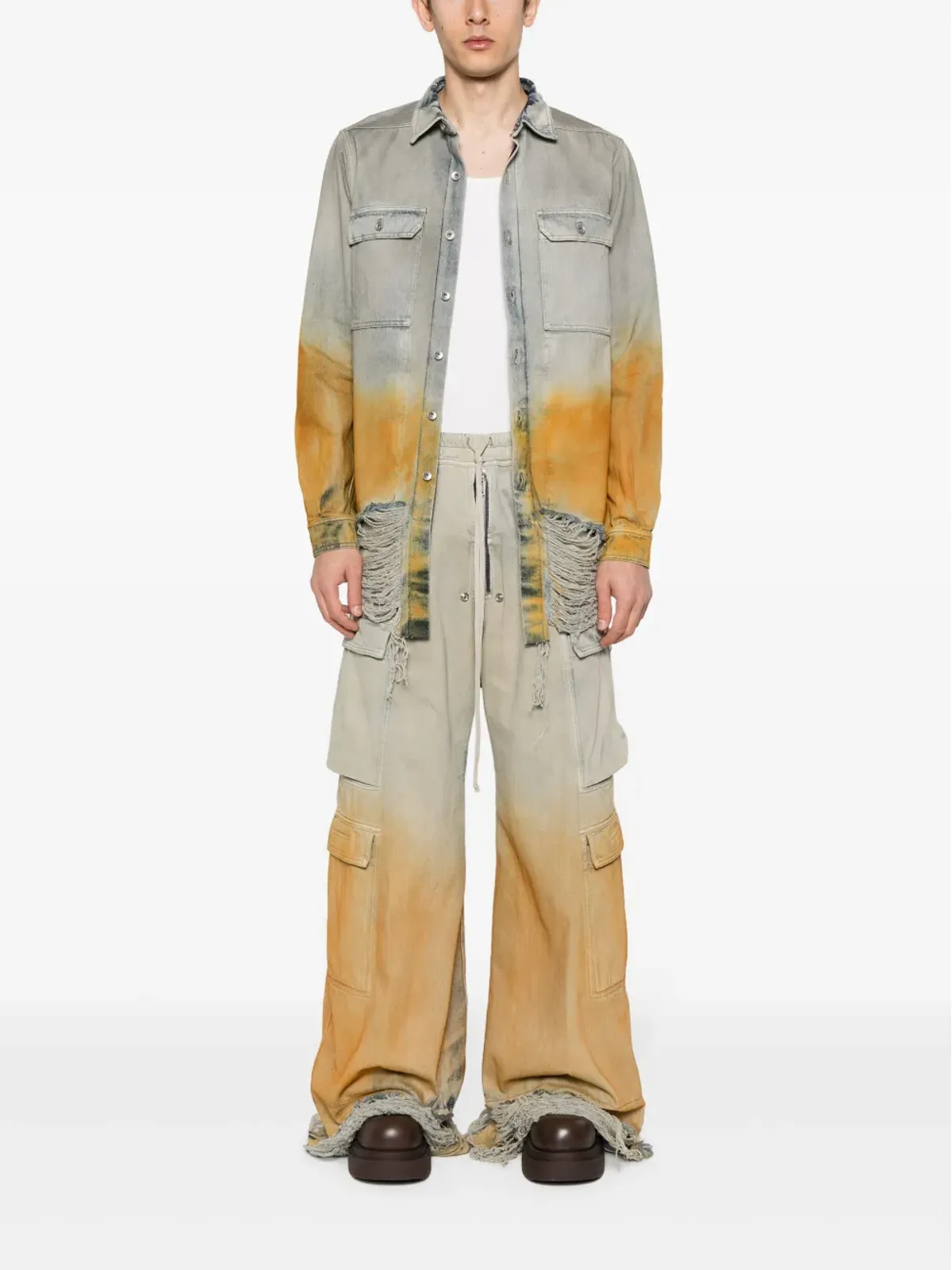 Rick Owens DRKSHDW ダブルカーゴ ジャンボ ベラス ワイドレッグ ジーンズ - ブルー - 画像2