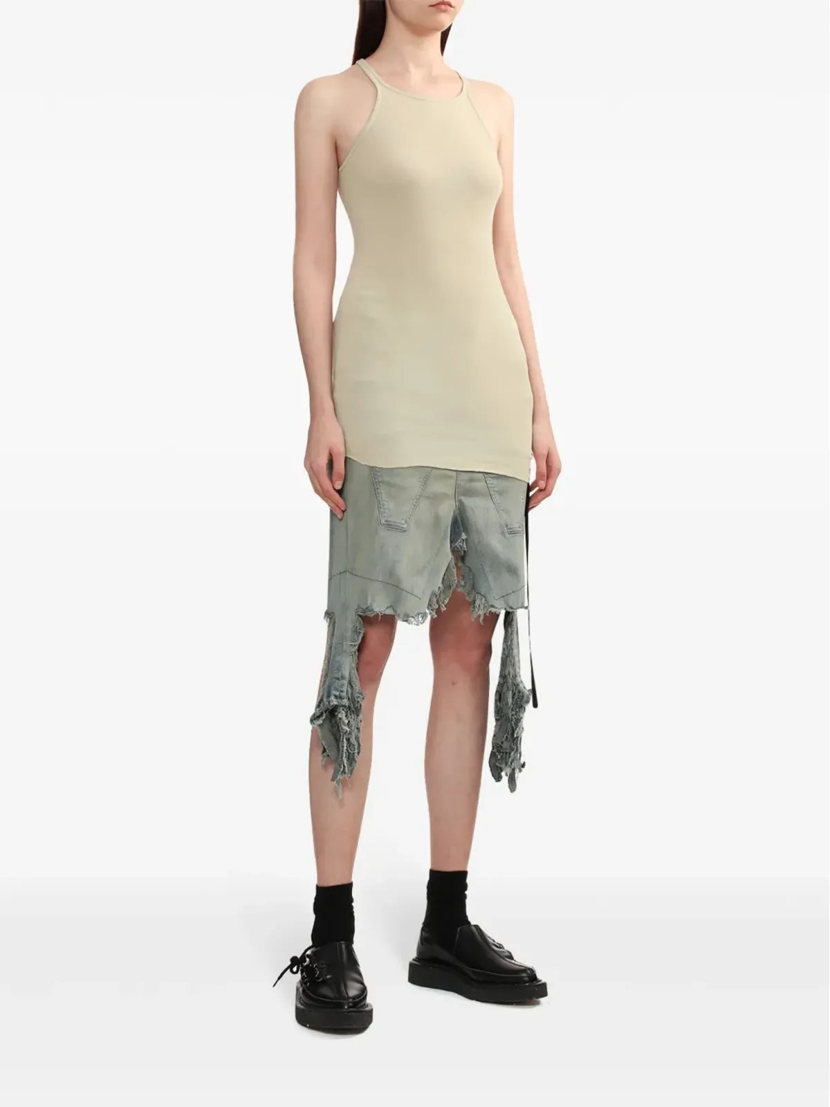 Rick Owens DRKSHDW ホルターネック コットン タンクトップ - ニュートラル系 - 画像2