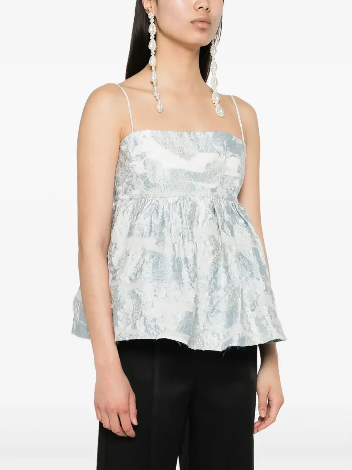 Stine Goya Sghari floral-jacquardトップ - ブルー - 画像3