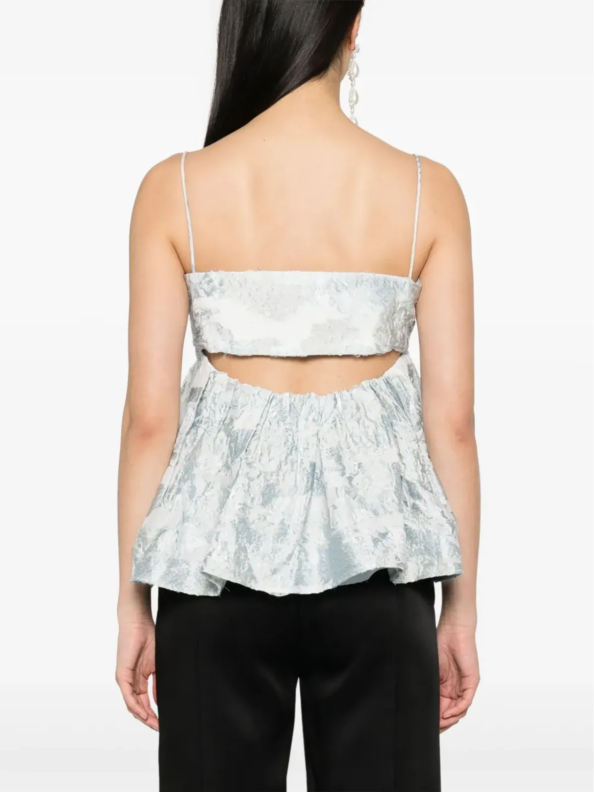 Stine Goya Sghari floral-jacquardトップ - ブルー - 画像4