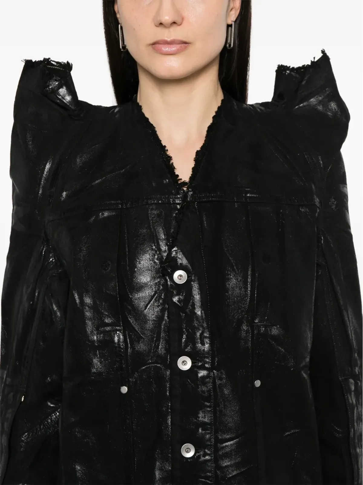 Rick Owens DRKSHDW テックワーカー デニムジャケット ブラック - 画像5