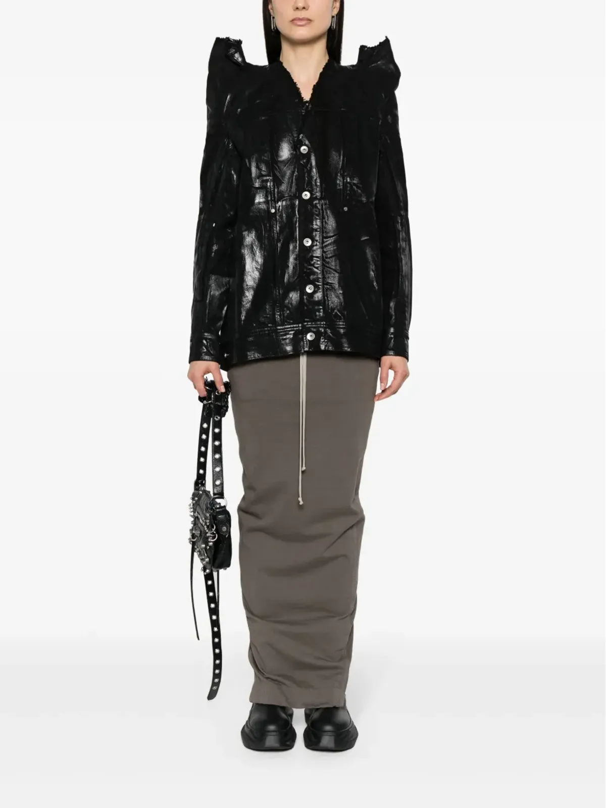 Rick Owens DRKSHDW テックワーカー デニムジャケット ブラック - 画像2