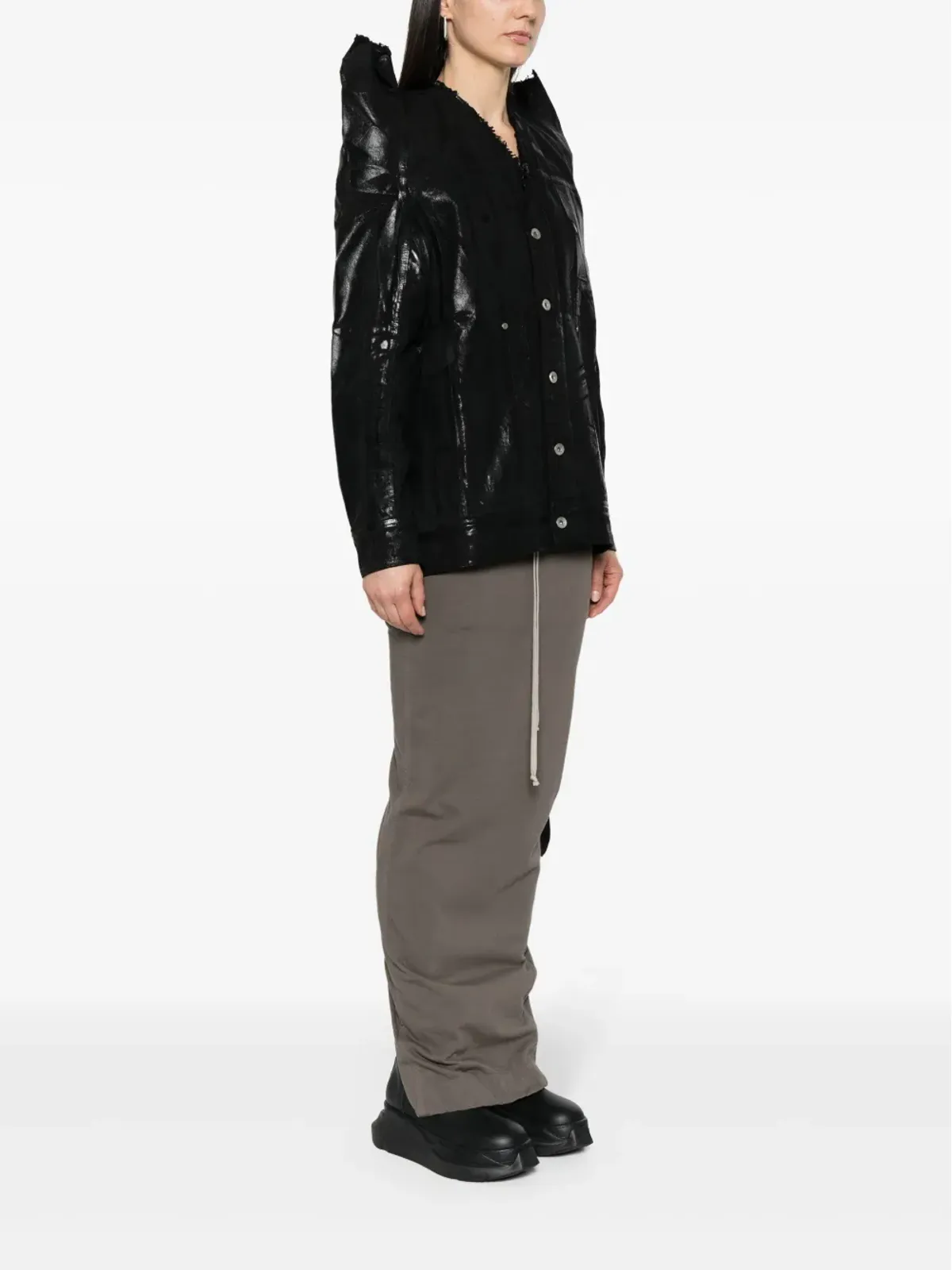Rick Owens DRKSHDW テックワーカー デニムジャケット ブラック - 画像3