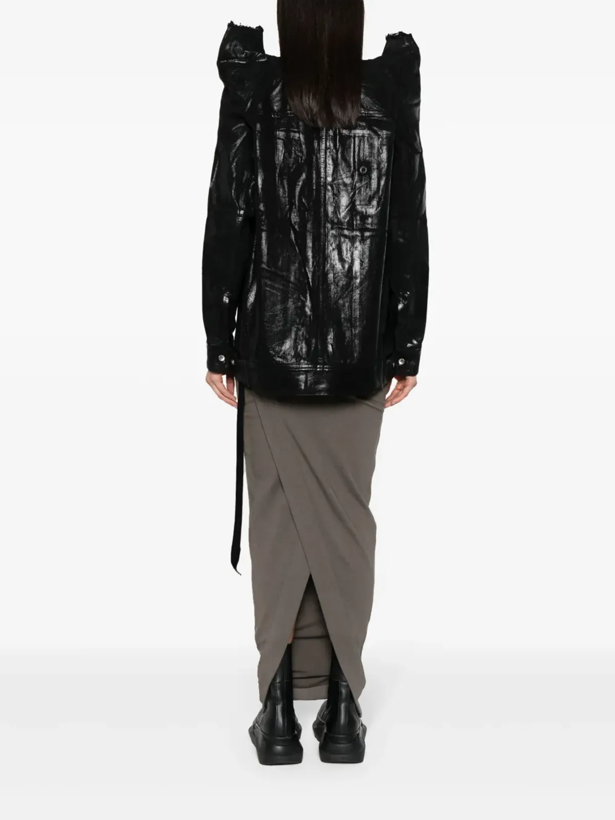 Rick Owens DRKSHDW テックワーカー デニムジャケット ブラック - 画像4