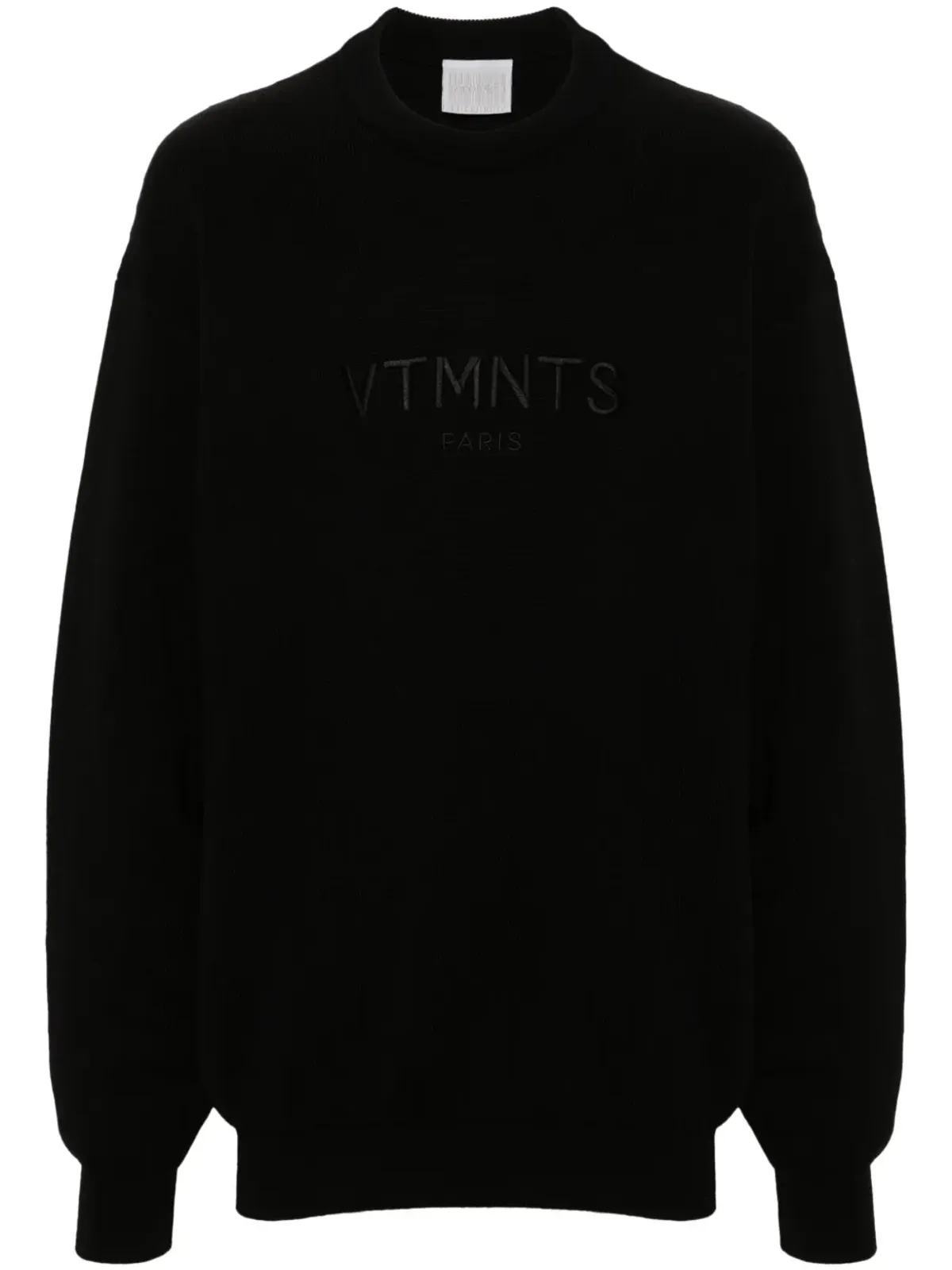 VTMNTS logo-embroidered jumper - Black - 画像1