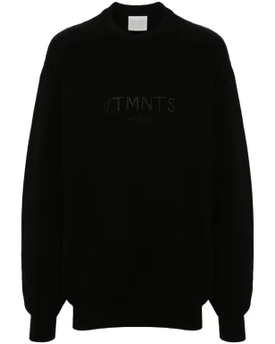 VTMNTS logo-embroidered jumper - Black - サムネイル1
