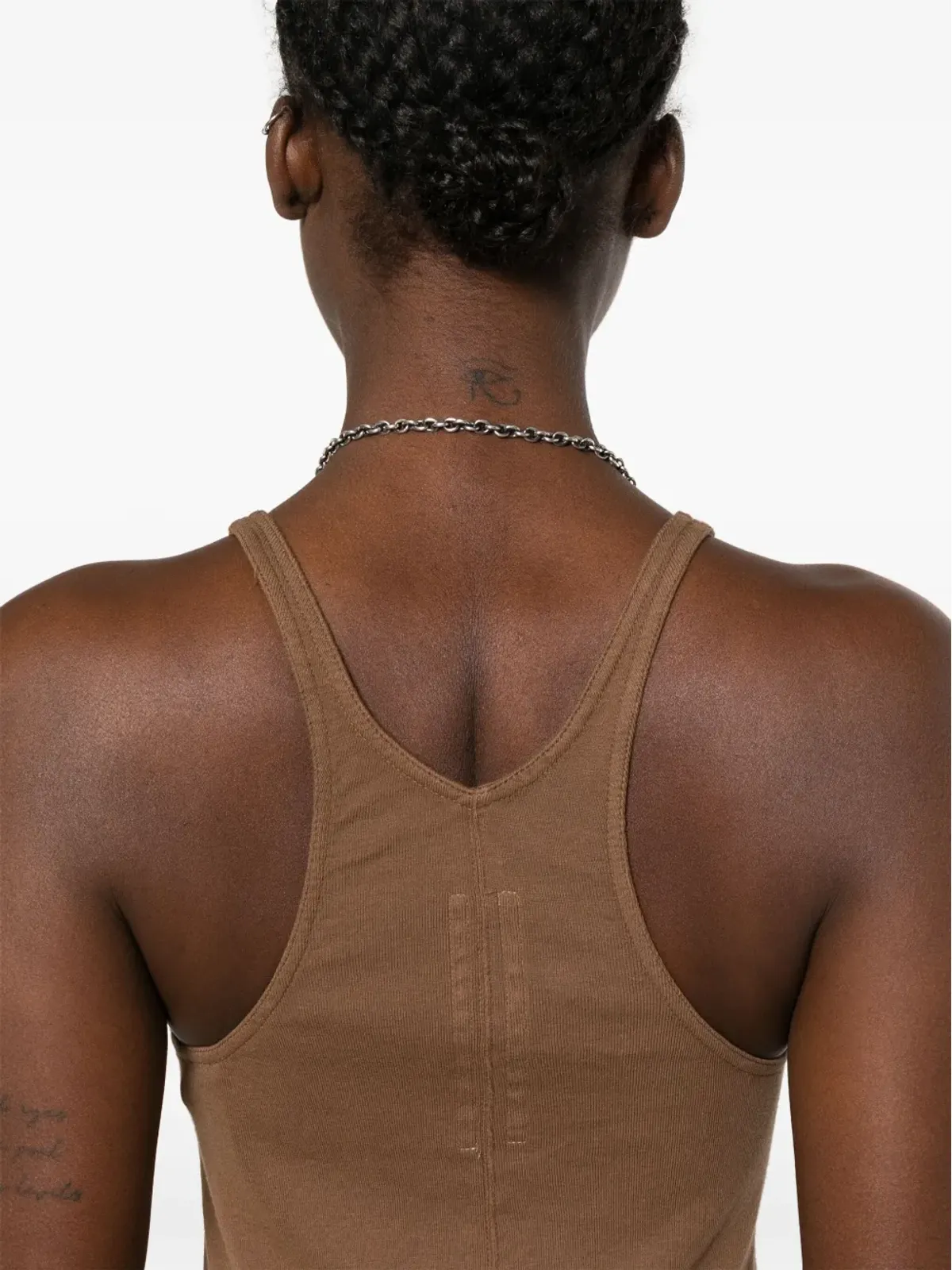 Rick Owens DRKSHDW レーサーバック オーガニックコットン タンクトップ ブラウン - 画像5