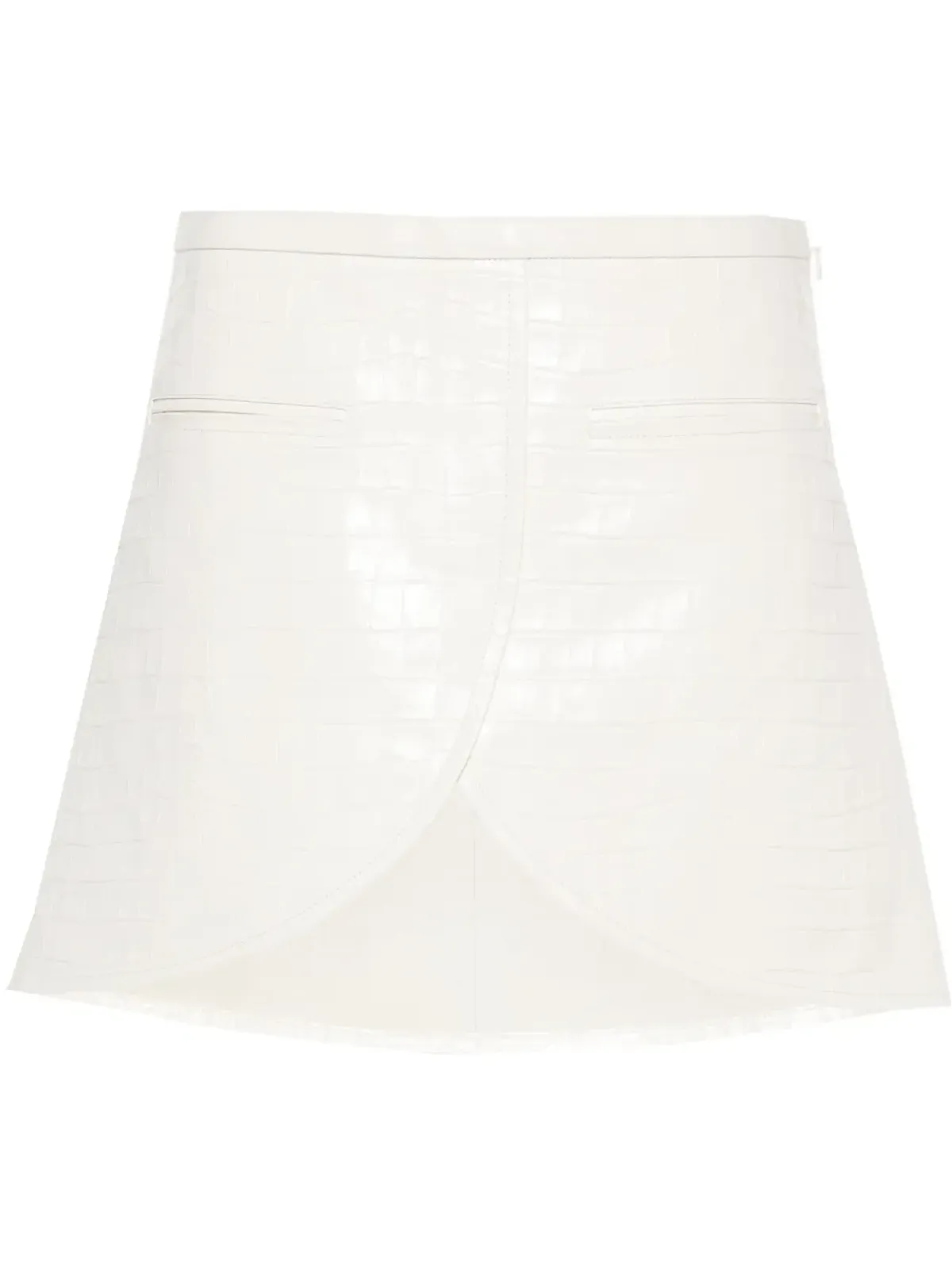 Courrèges Ellipse crocodile-effect leather mini skirt - 画像1