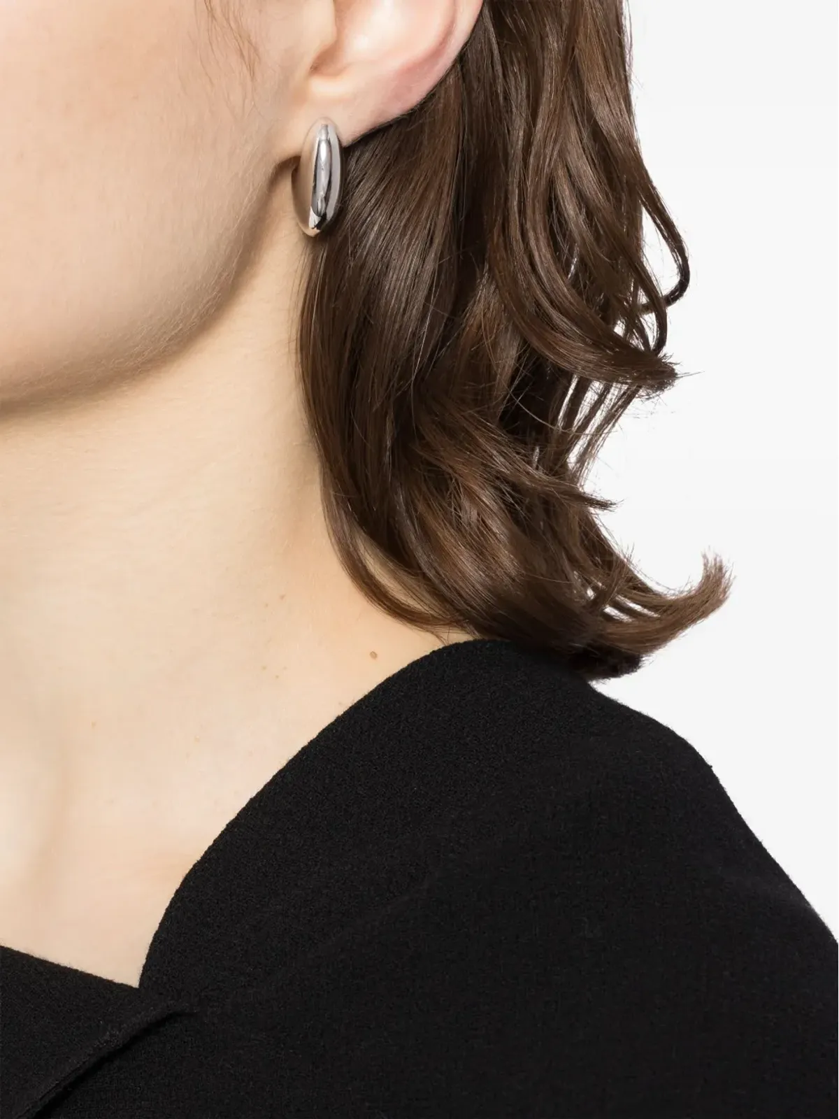 Otiumberg 丸みを帯びたポリッシュ仕上げのピアス - シルバー - 画像2