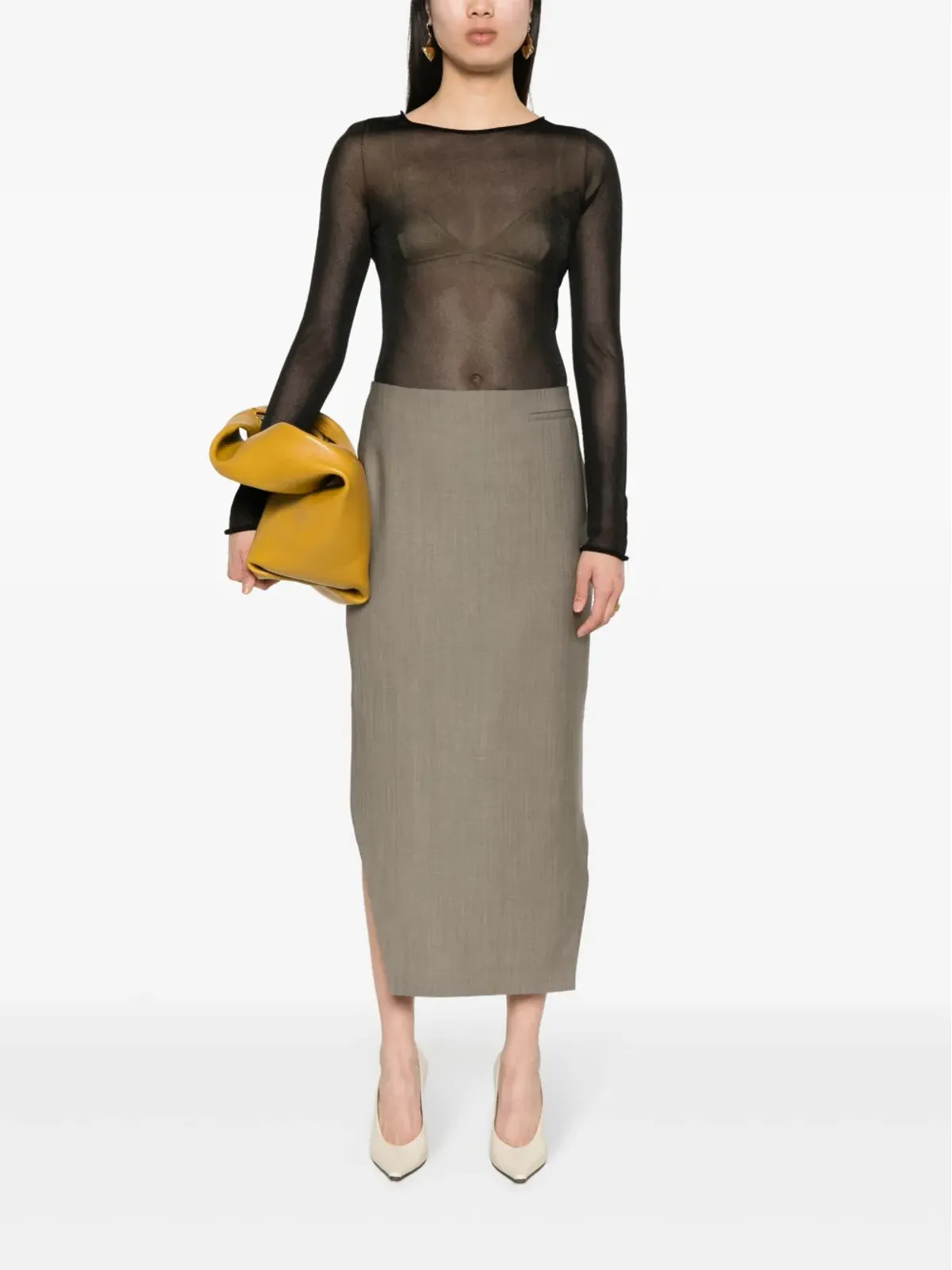 Givenchy ハイロー ヘム ウールスカート - ニュートラル - 画像2