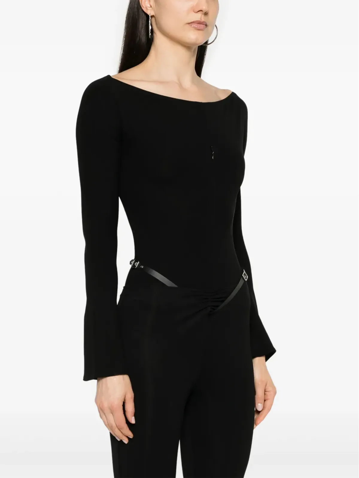 Courrèges ジップディテール ジャージー ボディスーツ - ブラック - 画像3