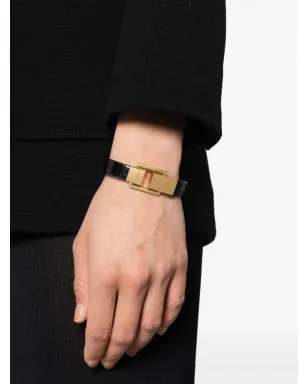 Saint Laurent ル・キャレ レザー ブレスレット - ブラック - サムネイル2