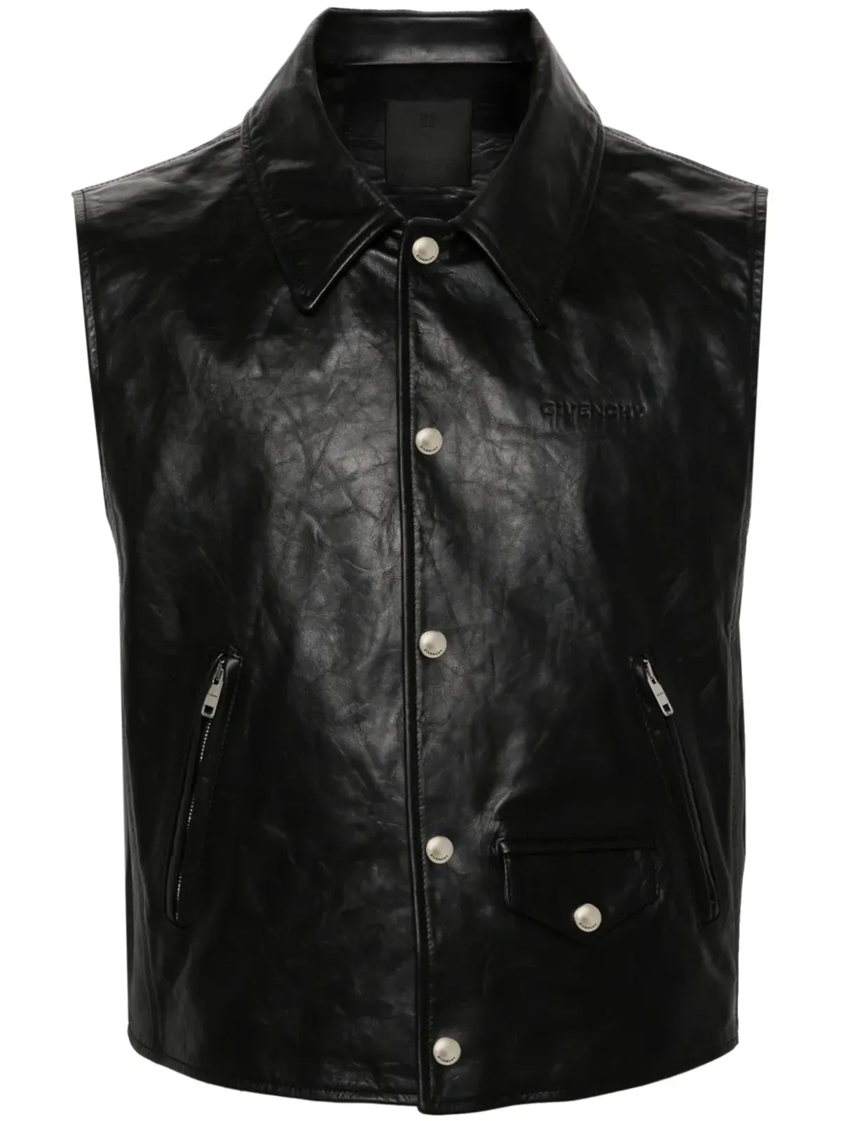 Givenchy プレススタッドレザー ジレ - 画像1