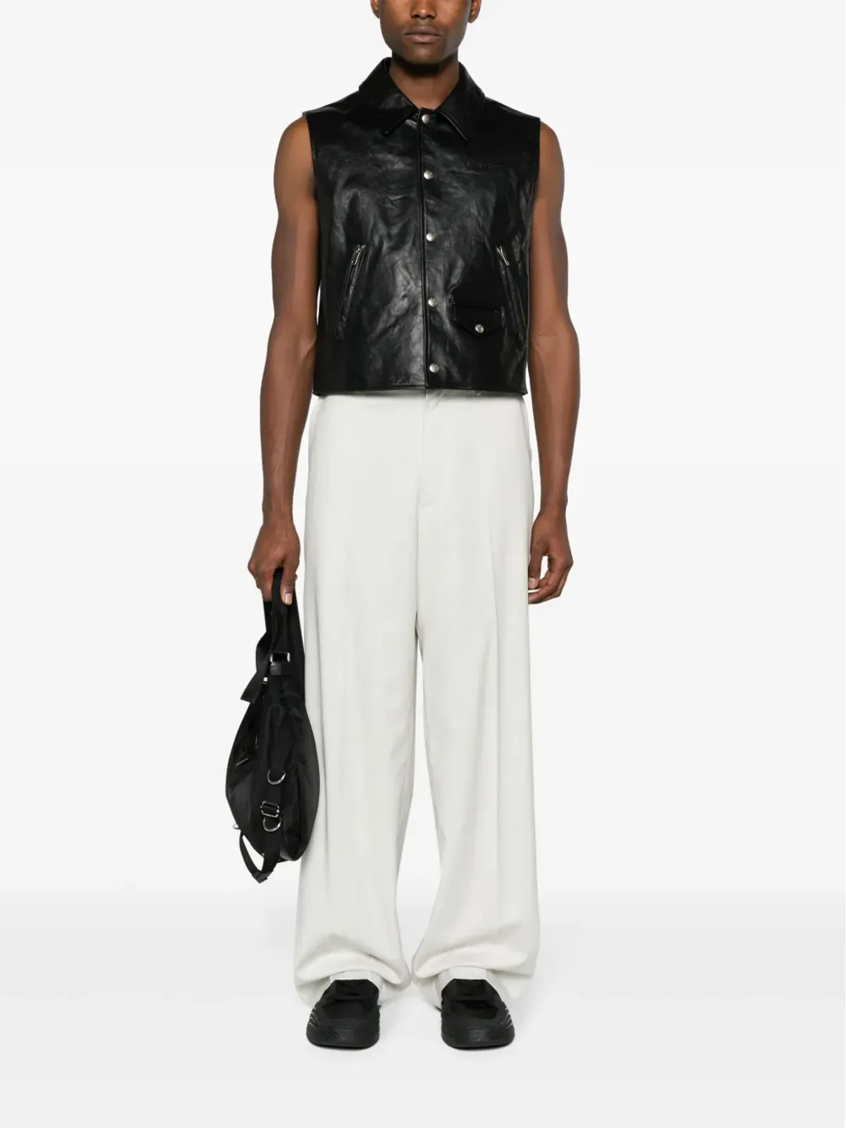 Givenchy プレススタッドレザー ジレ - 画像2