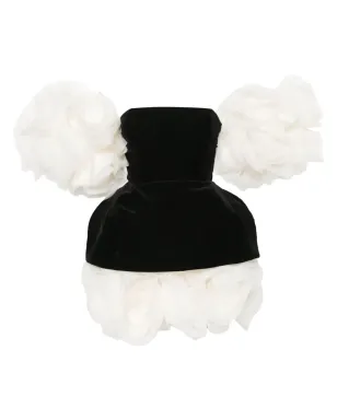 Ana Radu 花柄アップリケベルベットミニドレス - White - サムネイル1