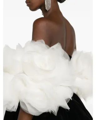 Ana Radu 花柄アップリケベルベットミニドレス - White - サムネイル5