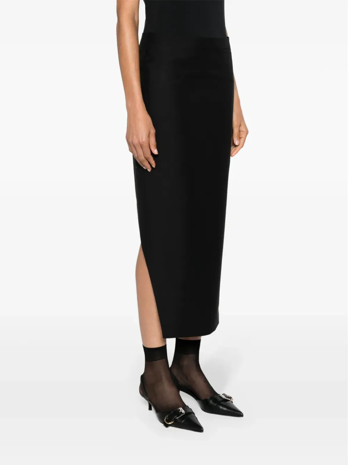 Givenchy アシンメトリック ペンシルスカート ブラック - 画像3