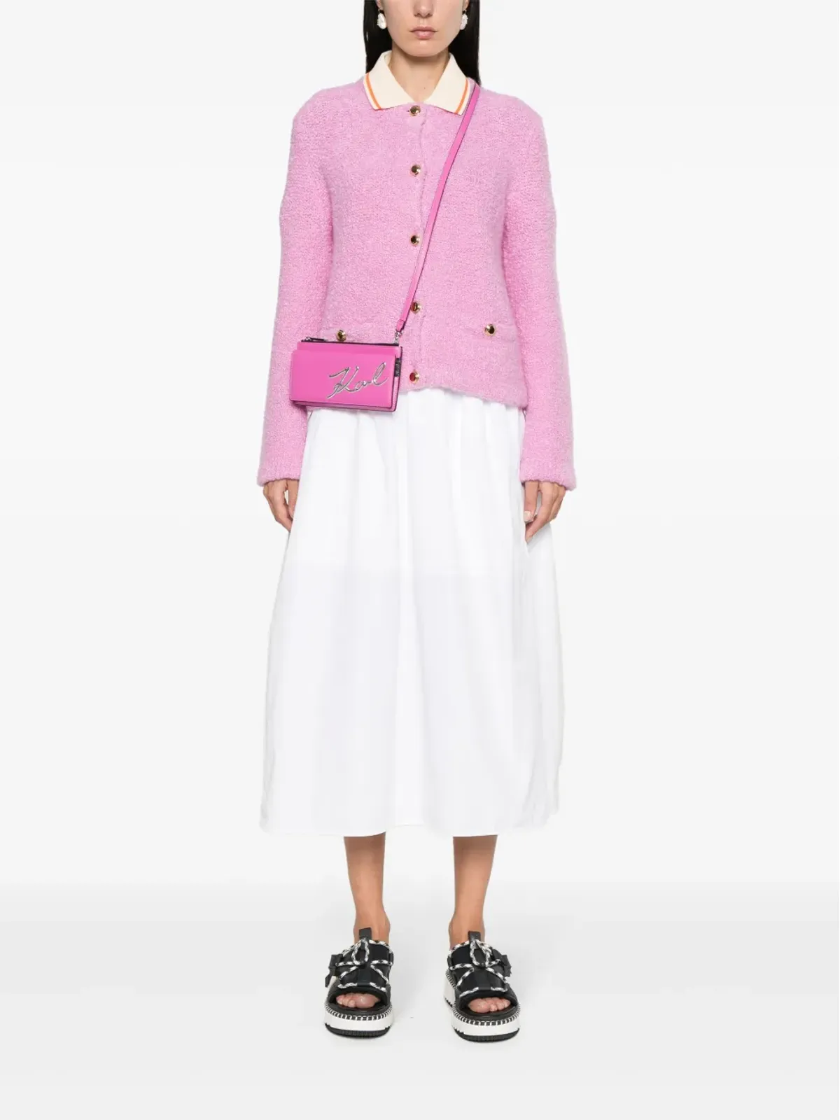 Karl Lagerfeld K/Signature レザー クロスボディ ウォレット - 画像2