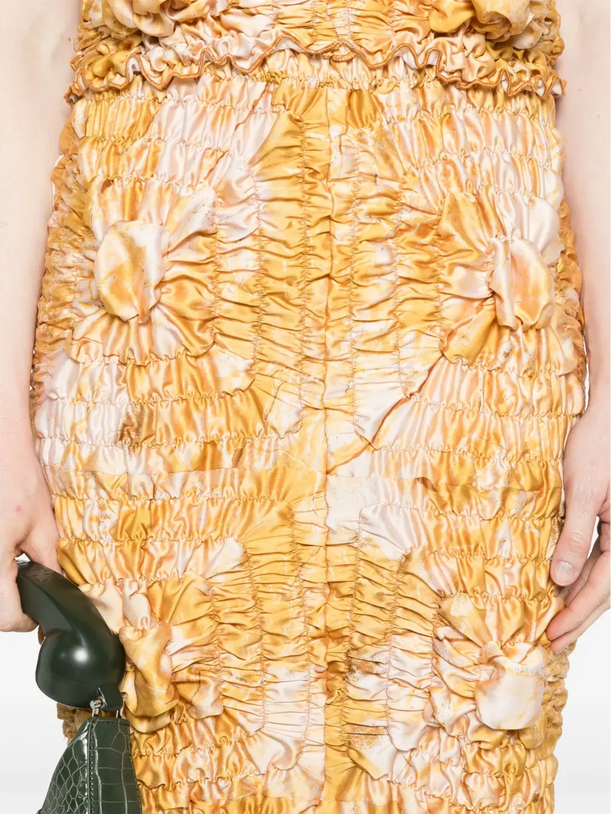 FEBEN Twist shirred pencil miniskirt - Yellow - 画像5