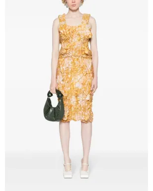 FEBEN Twist shirred pencil miniskirt - Yellow - サムネイル2