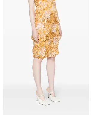 FEBEN Twist shirred pencil miniskirt - Yellow - サムネイル3