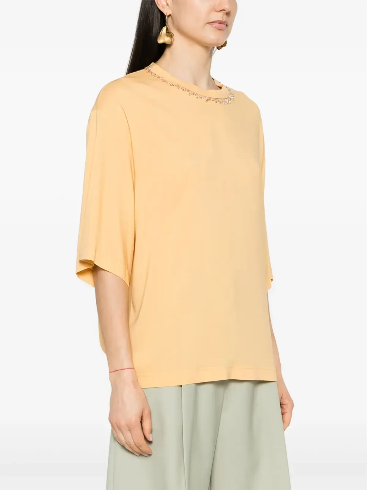 Fabiana Filippi サブレ ビーズ装飾 Tシャツ - 画像3
