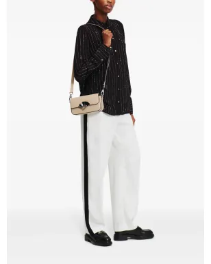 Karl Lagerfeld ピンストライプ柄のラインストーン装飾シャツ ブラック - サムネイル2