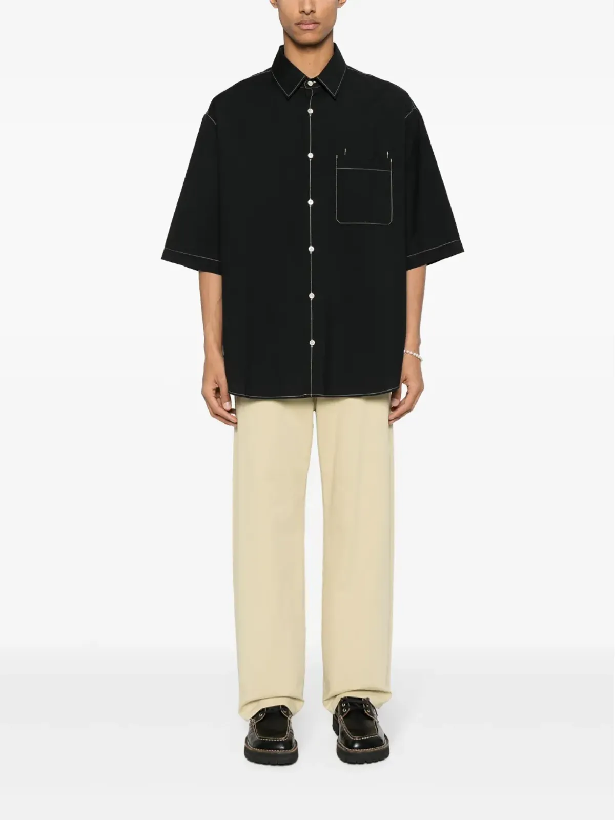 LEMAIRE コントラストステッチシャツ - 画像2