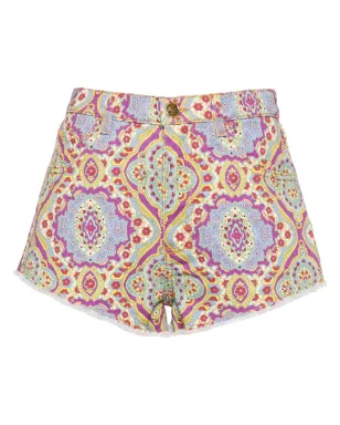 ETRO floral-print denim shorts - Blue - サムネイル1