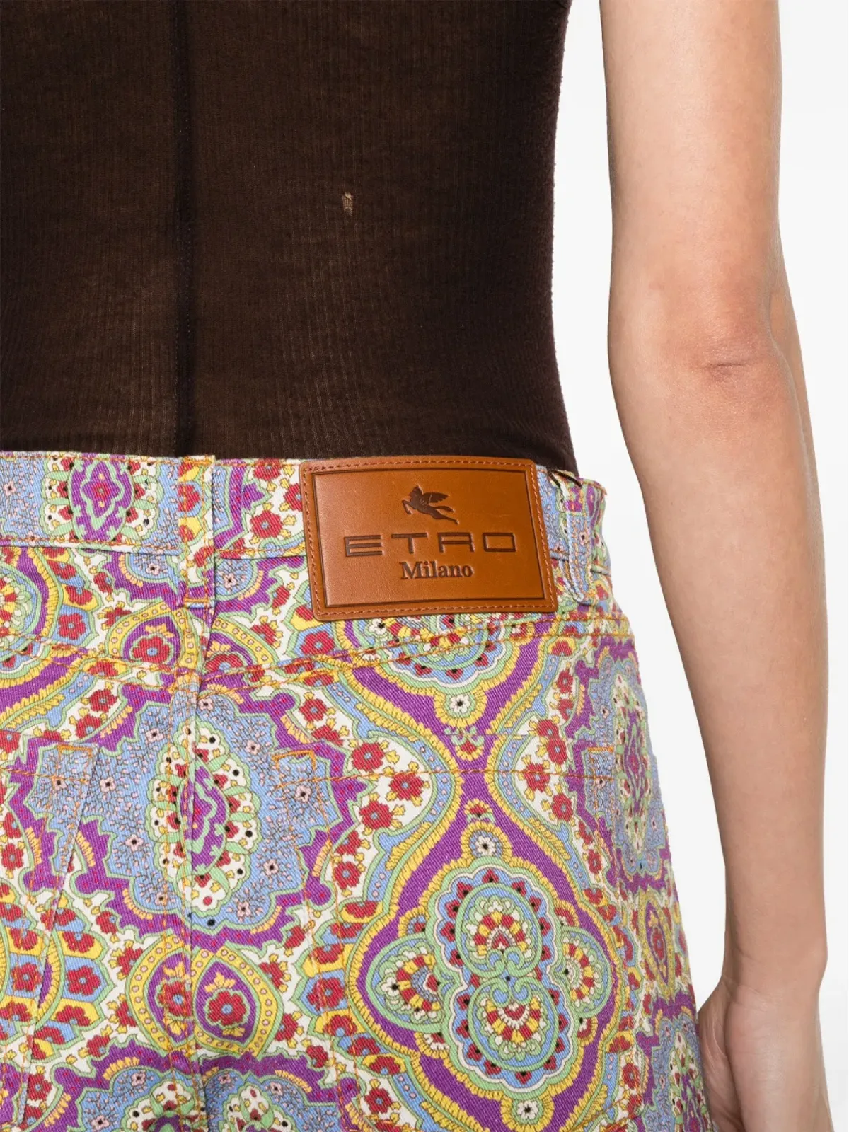 ETRO floral-print denim shorts - Blue - 画像5