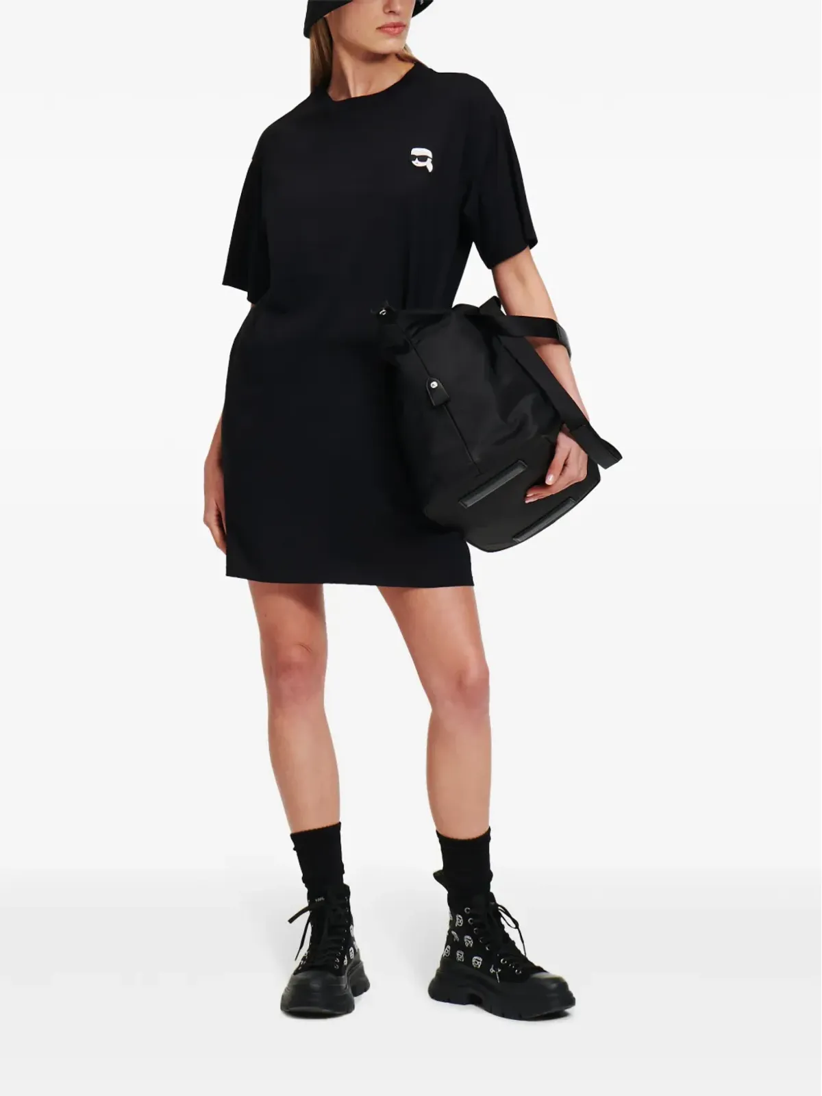 Karl Lagerfeld Ikon アップリケ付き Tシャツ - 画像2