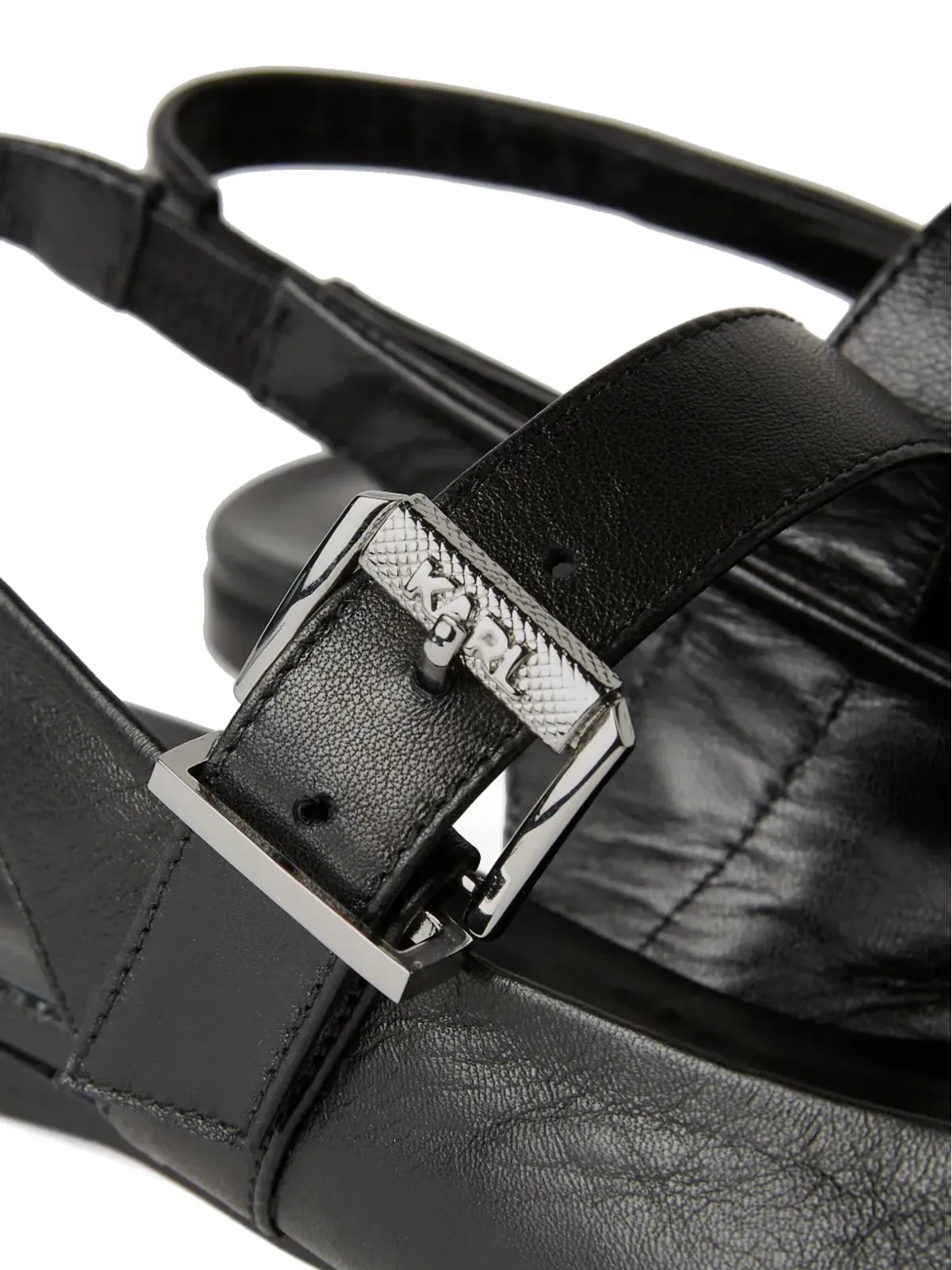 Karl Lagerfeld Konnie ダブルストラップ レザー パンプス - 画像4