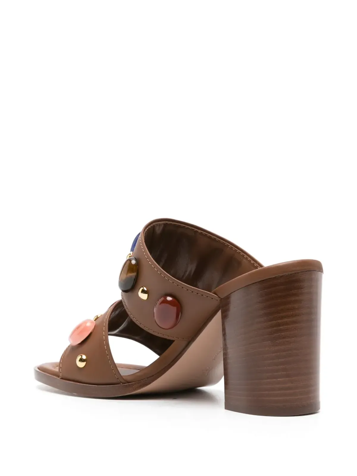 Gianvito Rossi ビーズ付きレザーサンダル - ブラウン - 画像3