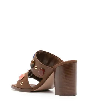 Gianvito Rossi ビーズ付きレザーサンダル - ブラウン - サムネイル3