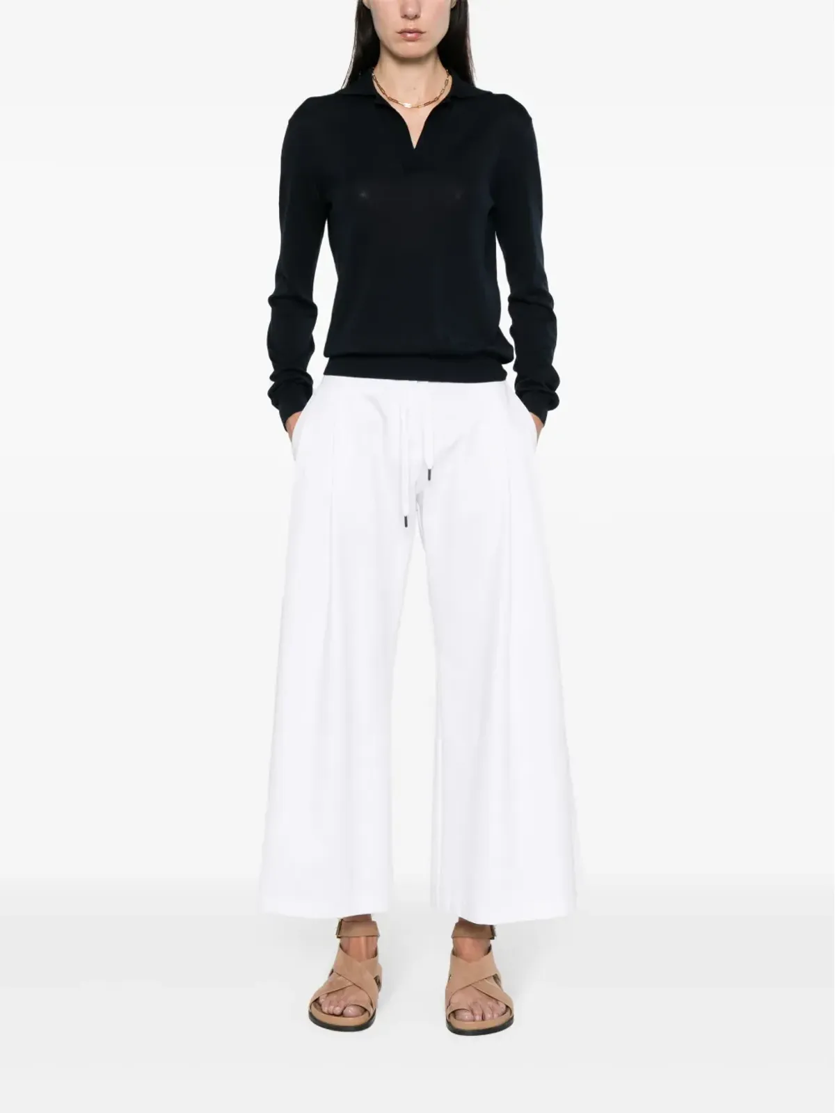 Brunello Cucinelli プリーツディテール クロップドパンツ - 画像2