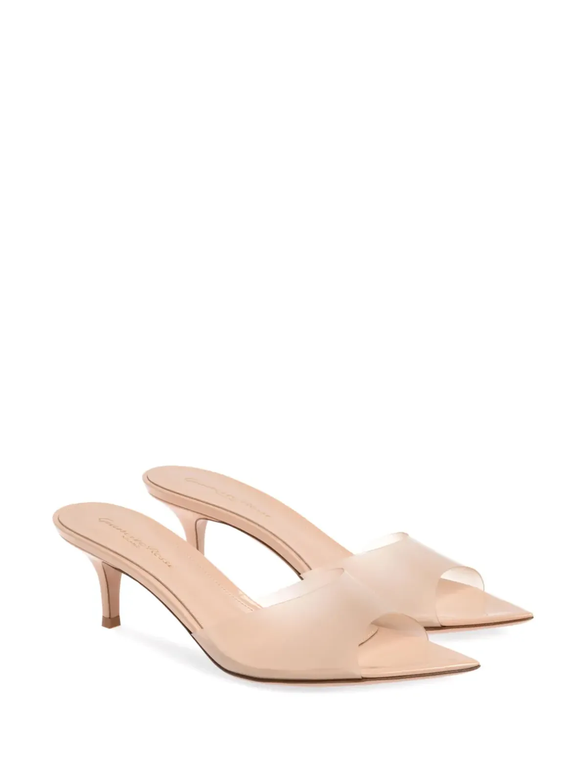 Gianvito Rossi Elle 55mm 半透明ミュール - ニュートラルカラー - 画像2