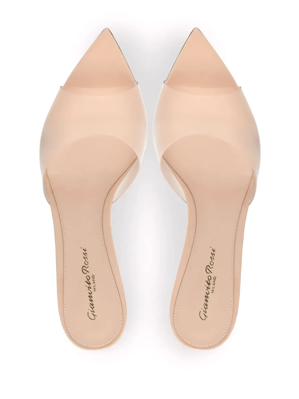 Gianvito Rossi Elle 55mm 半透明ミュール - ニュートラルカラー - 画像3