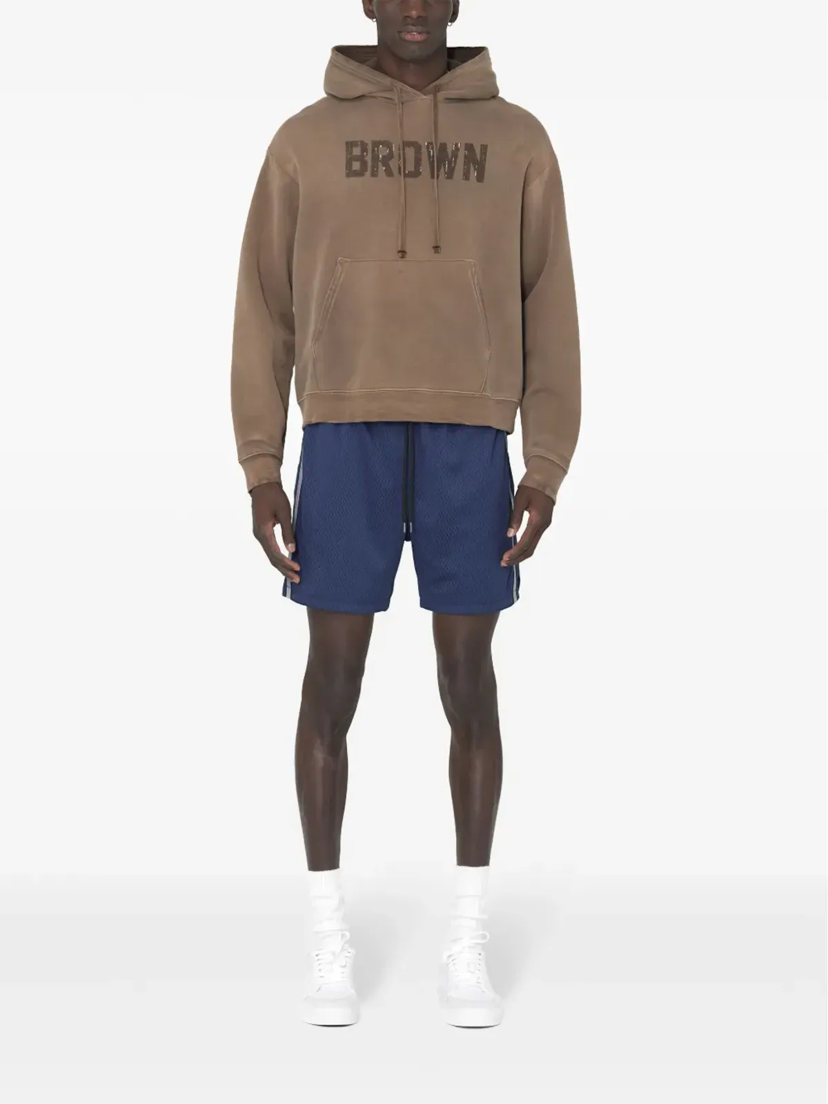 John Elliott ストライプディテール メッシュショーツ - 画像2