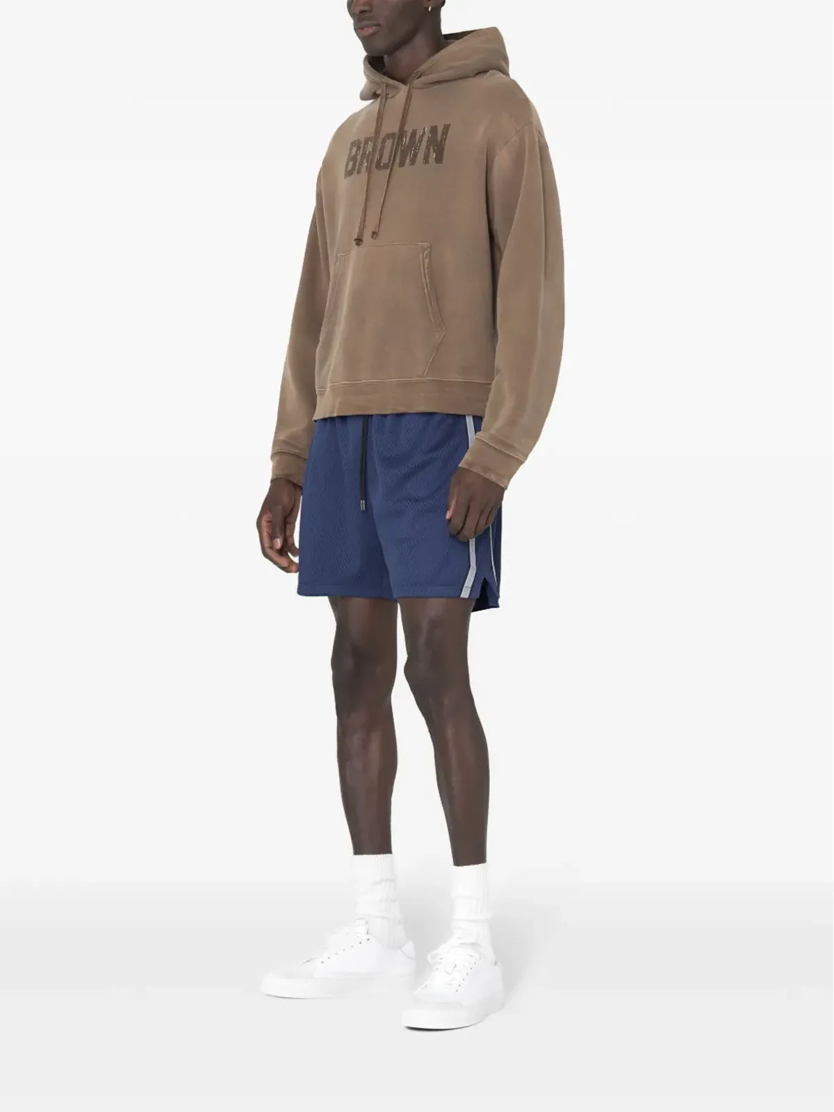 John Elliott ストライプディテール メッシュショーツ - 画像3
