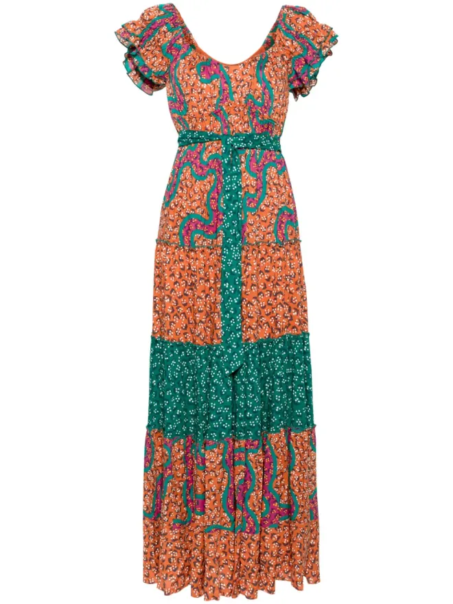 DVF Diane von Furstenberg DVF Diane von Furstenberg アレハンドロ グラフィックプリント マキシドレス オレンジの商品画像