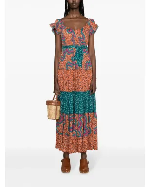 DVF Diane von Furstenberg アレハンドロ グラフィックプリント マキシドレス オレンジ - サムネイル2