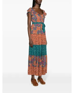 DVF Diane von Furstenberg アレハンドロ グラフィックプリント マキシドレス オレンジ - サムネイル3