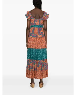 DVF Diane von Furstenberg アレハンドロ グラフィックプリント マキシドレス オレンジ - サムネイル4